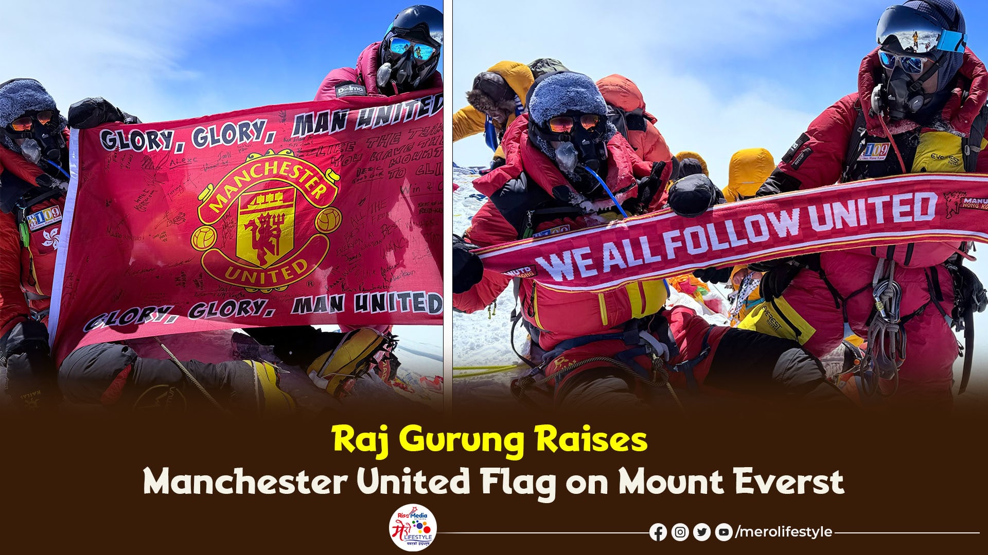 Red Devils Reach New Heights: Hong Kong-Based Nepali Fan Hoists Manchester United Flag on Mount Everest