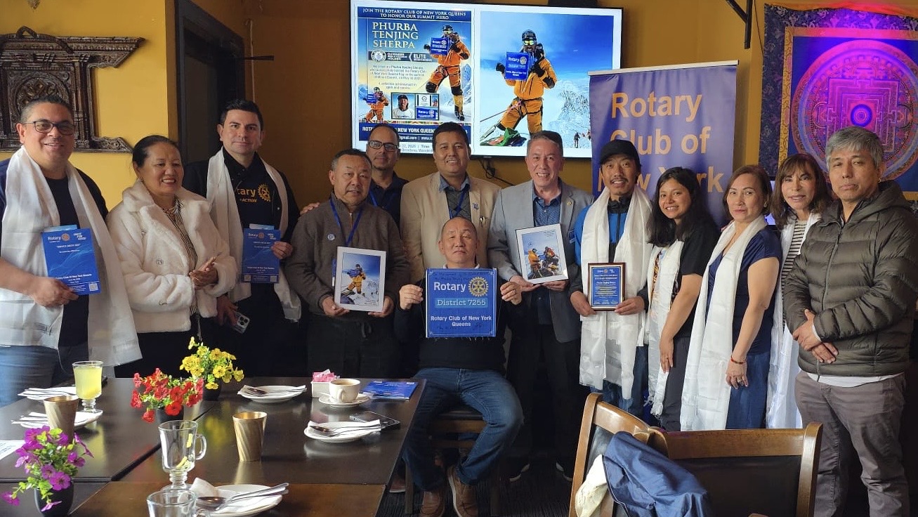 Everest Legend Phurba Tenjing Sherpa Awarded Honorary Membership by Rotary Club of New York Queens